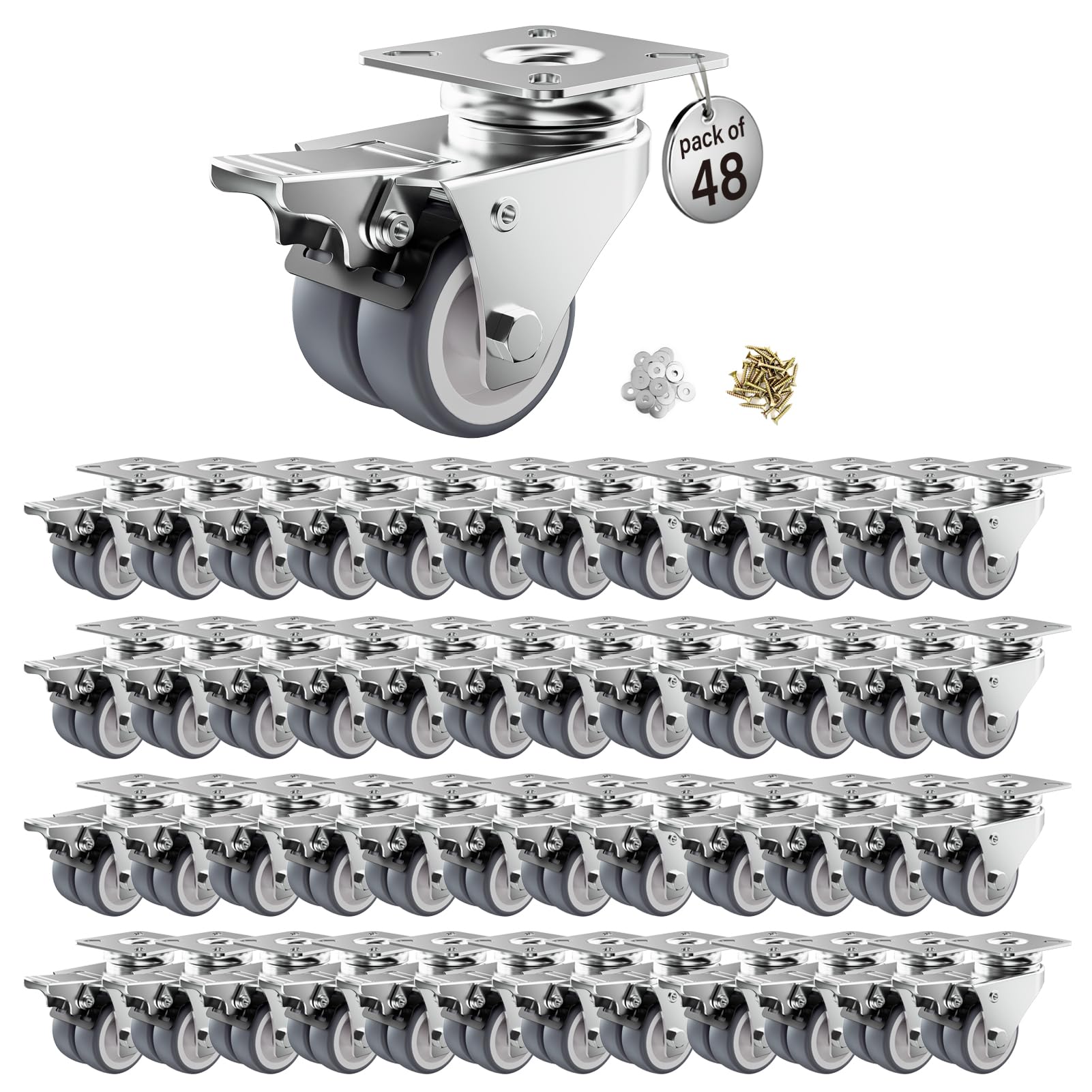 ASHGOOB Caster Wheels, 2inch Casters Set of 48