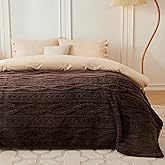 COOVA Brown Fleece Queen Blanket for Bed - Super Soft Cozy Plush Fuzzy Blanket for Sofa,Premium Sherpa Warm Large Throw for Women,Couch,Chair,90x90 Inches