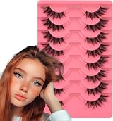 Mavphnee Half Lashes Fox Style 8 Pairs Natural Clear Band 3D PBT False Eyelashes view 9