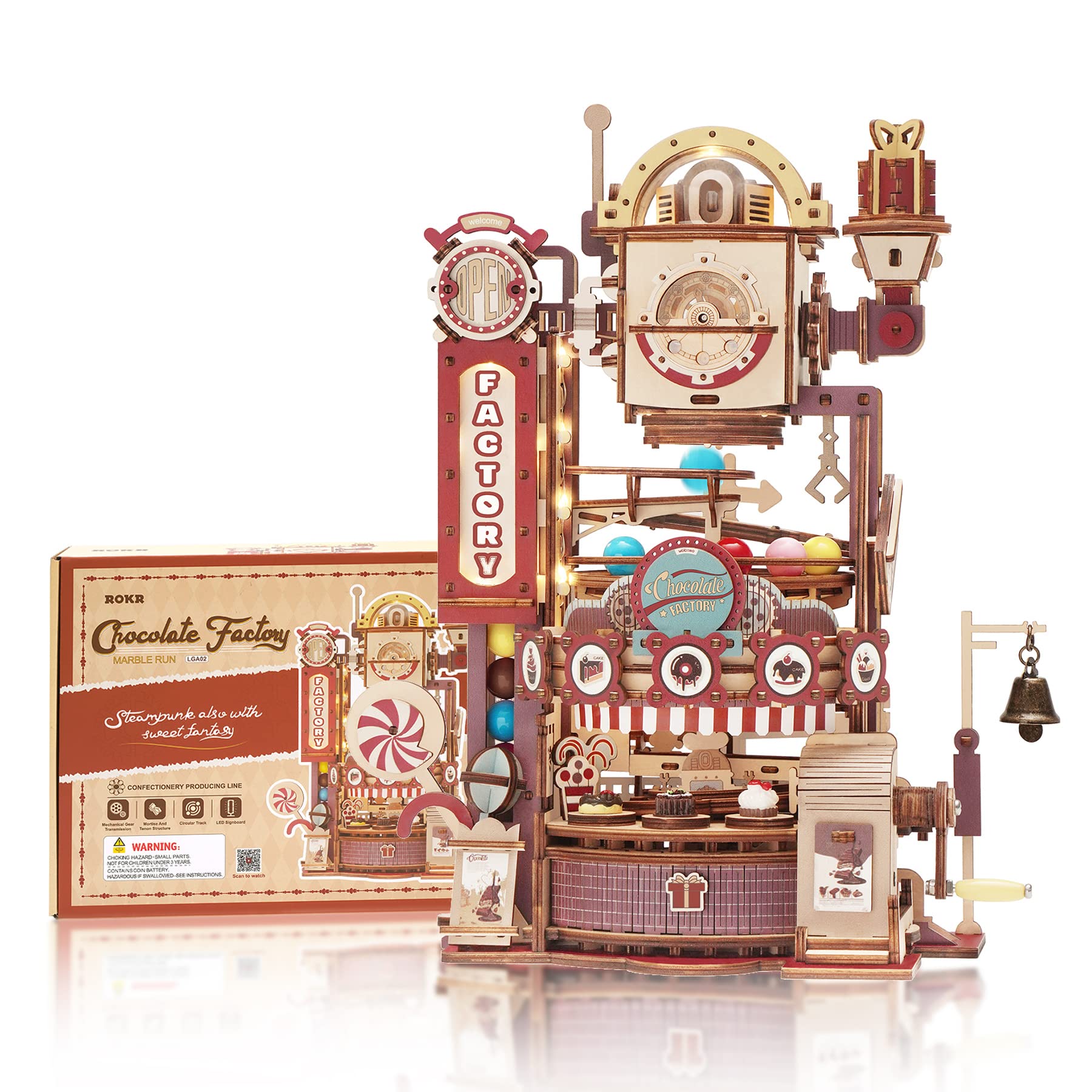 3D Wooden Puzzles for Adults-Wooden Marble Run-Wood Puzzles for Adults-Model Building Kits to Build for Adults-Hobbies for Women Men
