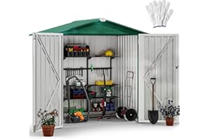 DWVO 6x4ft Metal Outdoor Storage Shed, Large Heavy Duty Tool Sheds with Lockable Doors & Air Vent for Backyard Patio Lawn to Store Bikes, Tools, Lawnmowers,Green