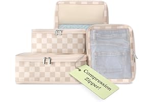 Vandel Space-Saving Compression Packing Cubes for Women, Men, Compressible Carry On Suit Case Organizer Luggage Packing Cubes for Travel Organizer Bags for Luggage and Backpacks, Suitcase Cube