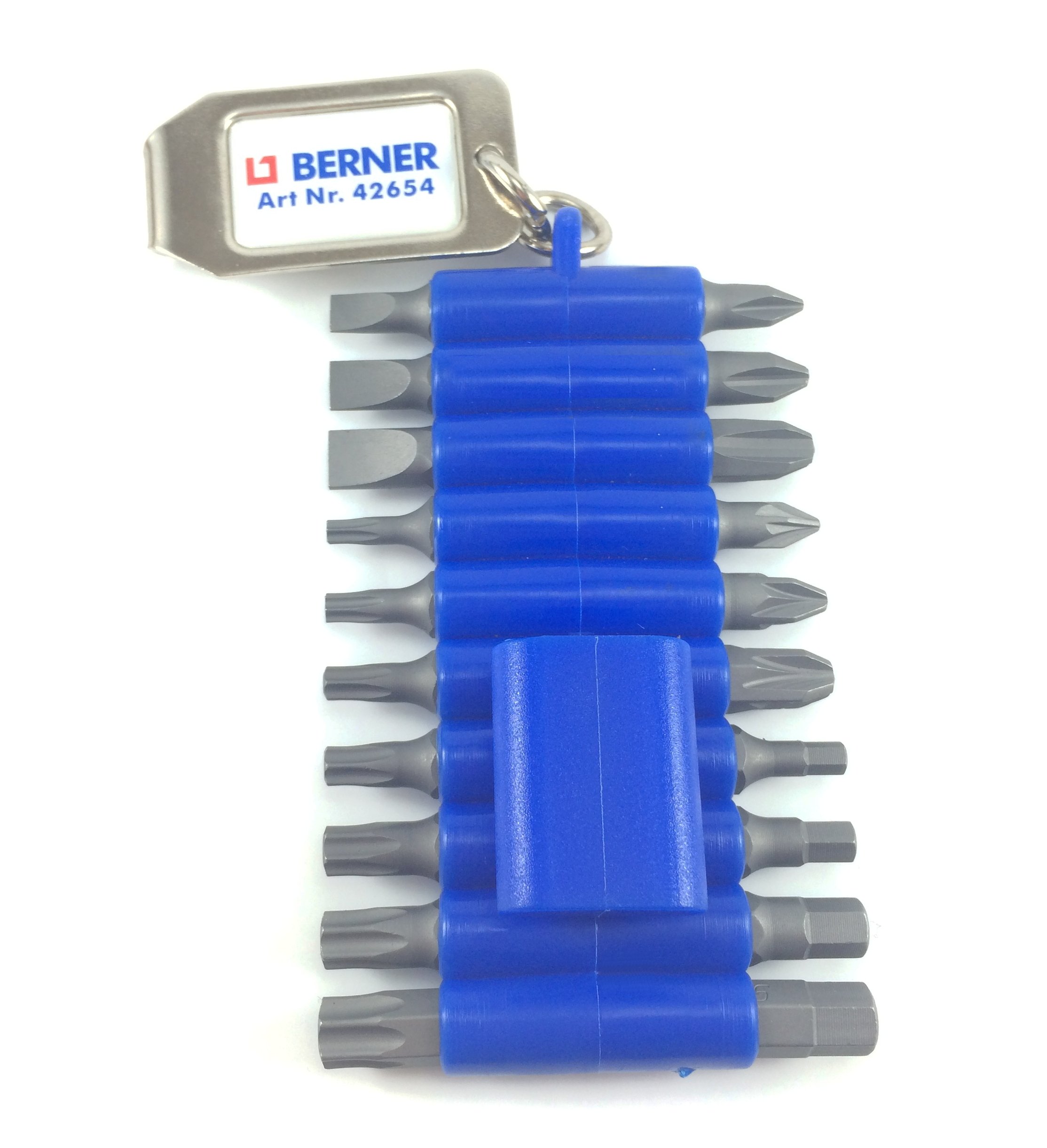 Berner Professional Bit Set with Belt Clip and 20 Bits Cross Slotted Hexagon Socket Torx Flexible Bit Set