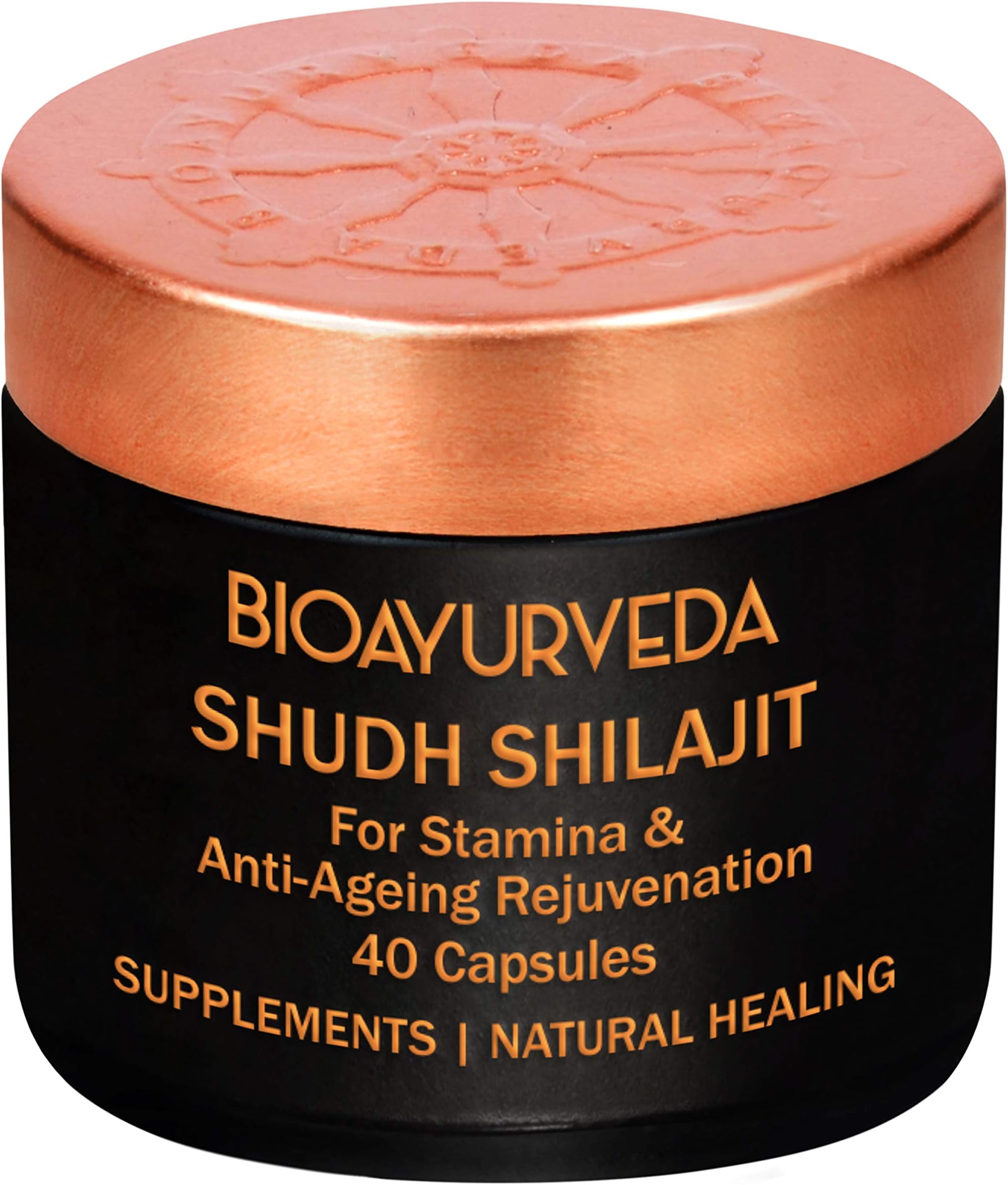 BIOAYURVEDA Shudh Shilajit capsules (Himalayan Mineral Pitch Extract) | Natural Nutritional supplements for Health Strength Vigor and Vitality 40 Capsule