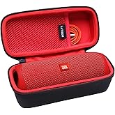 LTGEM Case Compatible with JBL FLIP 5/6/7/Grip Waterproof Portable Bluetooth Speaker, Hard Shell Travel Carrying Storage Bags (Red Case Only)