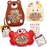 Joyreal Sensory Seek and Find Busy Bag, Hide &amp; Seek Travel Toys for Kids 3+ | 3 Pack Sensory Hidden Object Search Problem Solving Travel Game, Including Alphabet, Food, Fish, Animal, Toddler Gift Ages 3+