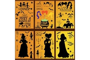 CRYSFIY 91 PCS Halloween Window Clings - Halloween Window Clings for Glass Windows,Hocus Pocus Window Clings,Halloween Window Stickers,Double Sided Halloween Window Clings for Halloween Decorations(9 Sheets)