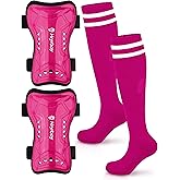 Hryrbay Kids Soccer Shin Guards and Socks Toddler Soccer Shin Pads Protective Defender Gear for Boys Girls Ages 3-15 Great for Training, Matches, Inspired by The World Cup