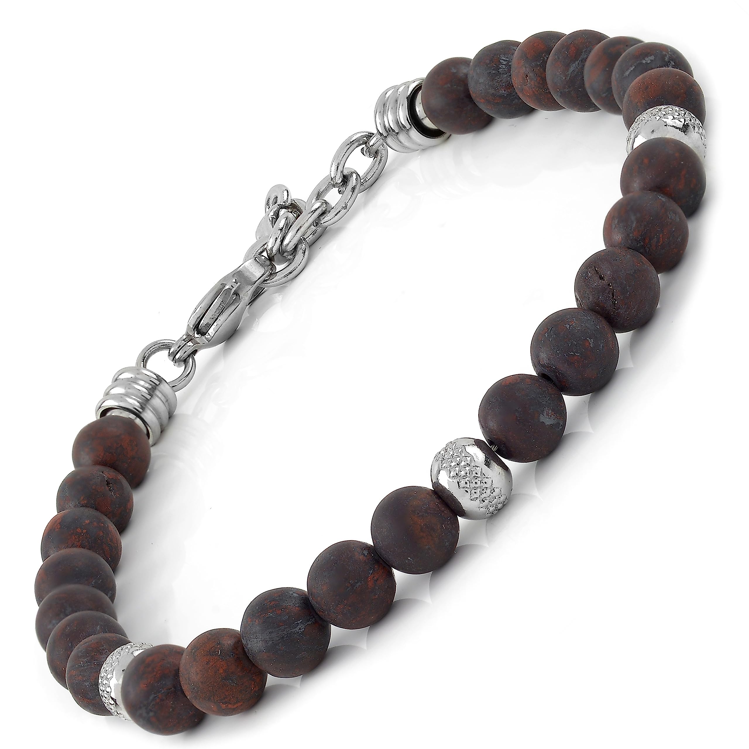 10:10 Jasper stone bracelet for men and women, made in Italy