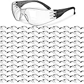 Chumia 100 Pairs Bulk Safety Glasses Eye Protection Goggles for Women Men Work Construction Science Lab