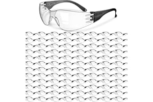 Chumia 100 Pairs Bulk Safety Glasses Eye Protection Goggles for Women Men Work Construction Science Lab