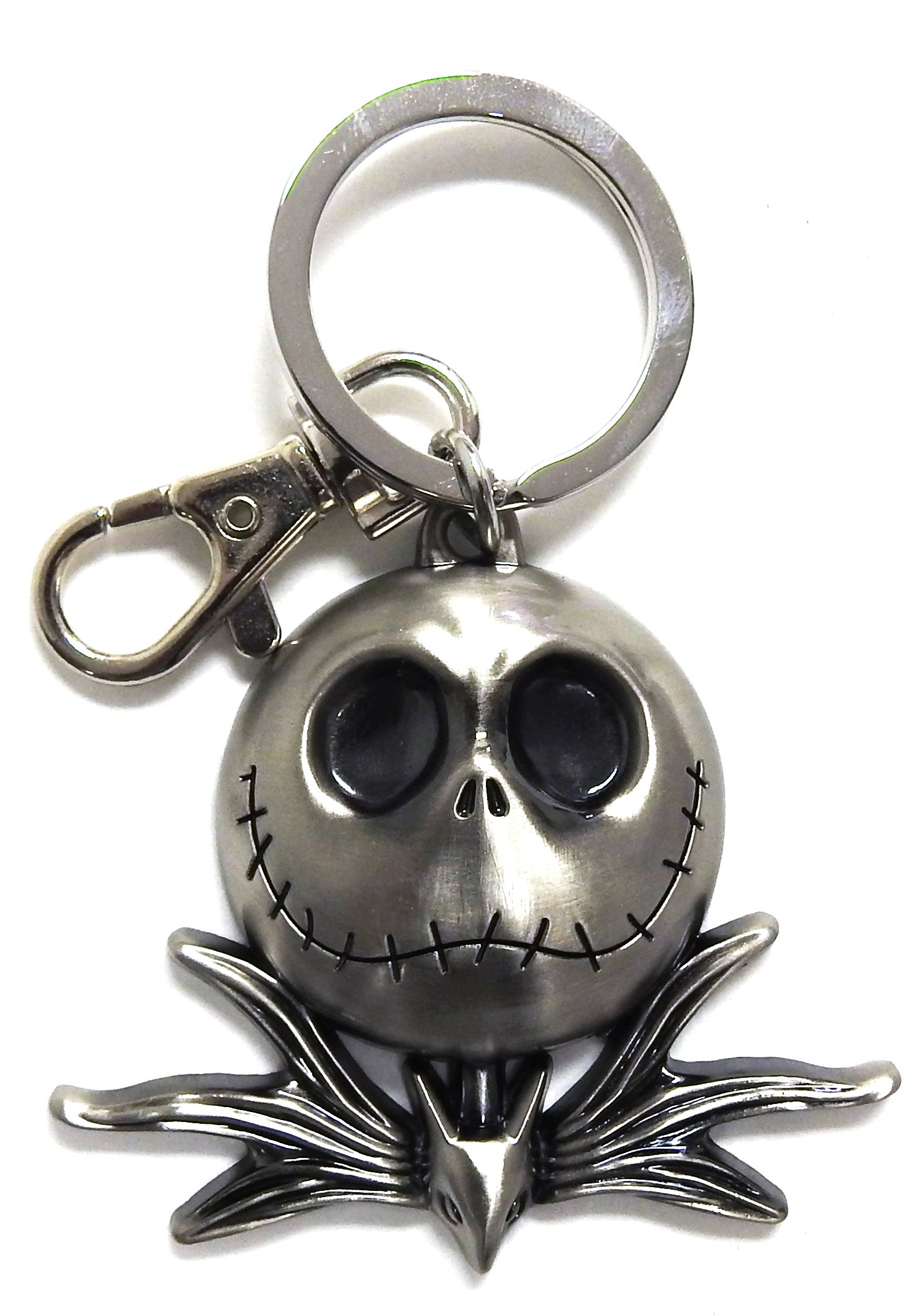 Nightmare Before Christmas Jack Head Pewter Key Ring, 3"