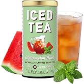The Republic of Tea Iced Tea Watermelon Mint, 8 Count, Premium Fine Black Tea