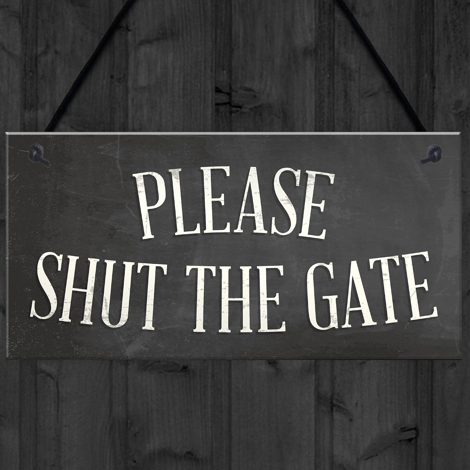 Red Ocean PLEASE SHUT THE GATE Hanging Plaque Garden Wall Fence House Door Sign, Multicolor, 20 x 10 cm - Image 5