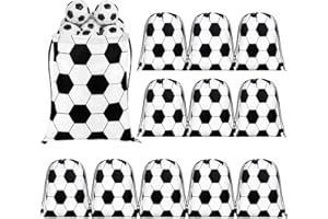 durony 12 Pieces Soccer Drawstring Backpack Sports Soccer Party Favor Bag Travel String Bag for Storage Workout