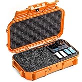 Evergreen Dry Box Tech Organizer – For Camera, Cables, Hard Drives, Compatible with GoPro etc. (Medium, PROFoam, Orange)