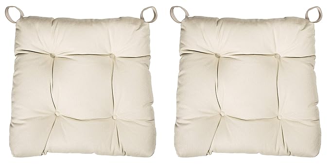 sleepling 190196 Basic 20 bequemes Stuhlkissen/Sitzkissen für Indoor und Outdoor 2er Set beige