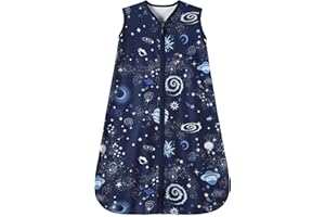 GUNTAIL Baby Sleep Sack 0-6 Months Baby Wearable Blanket 100% Rayon Cotton 2-Way Zipper Toddler Sleeping Sack，Comfy Soft Lightweight TOG 0.3（Galaxies）