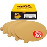 Dura-Gold 6" Gold PSA Sanding Discs, Grits 80, 120, 220, 320, 400, 10 Each | 50 Total - Self Adhesive Stickyback Sandpaper Discs for Orbital DA Sander, Sand Automotive Car Paint, Woodworking Wood, Metal