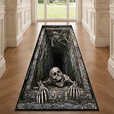 Halloween 3D Optical Illusion Runner Rug 2x6 Skull Rug, Goth Skeleton Rugs | 3D Hole Runner Rugs, Spooky Halloween Carpet, Non-slip Soft Low-Pile Entrance Door Mat