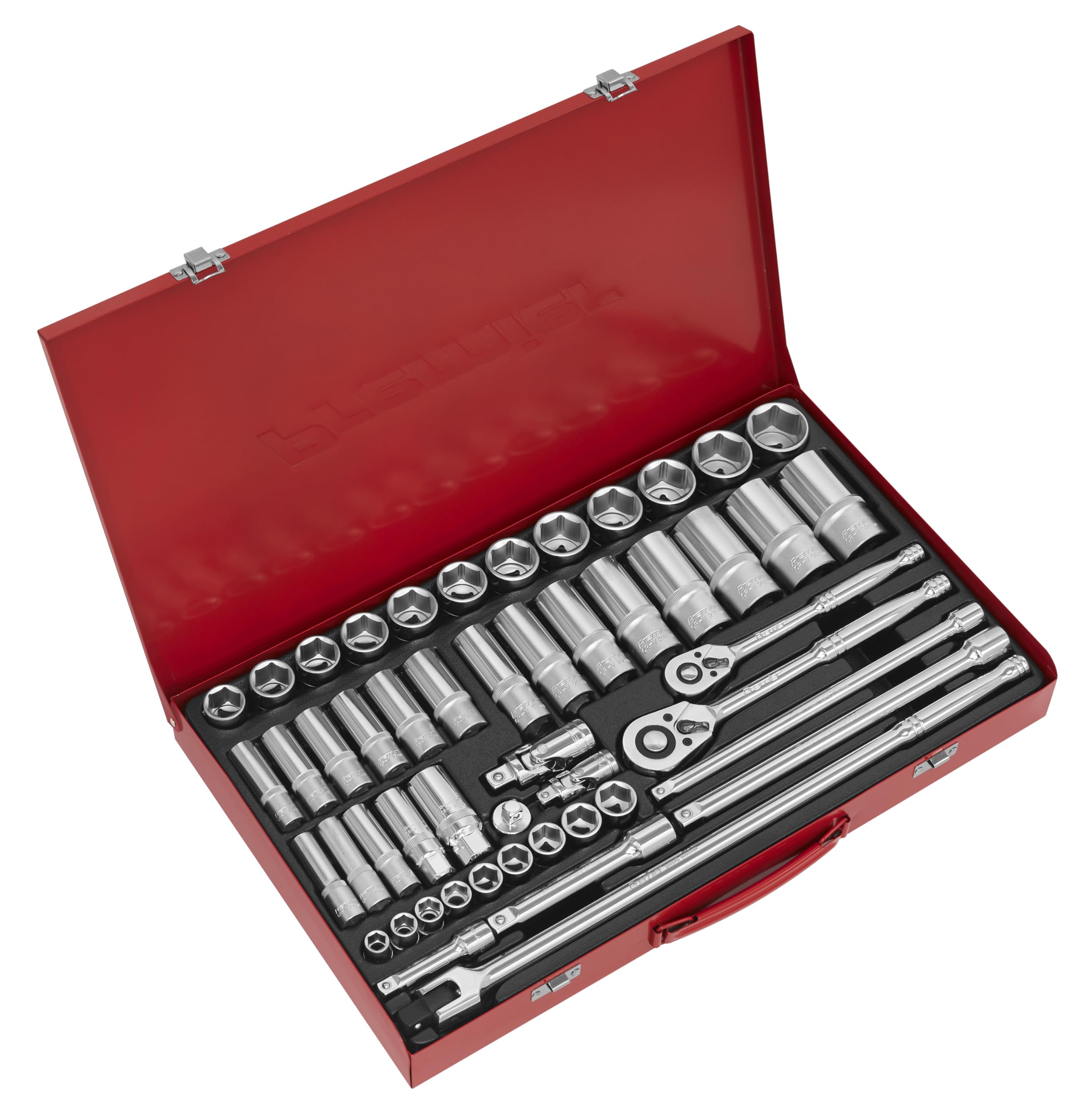 Sealey Ak6942 Socket Set 50Pc 3/8 and 1/2Sq Drive 6Pt Walldrive - Metric