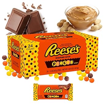 REESES® - PEANUT BUTTER CUPS 2er Buttercup | WITH PIECES (42 g) [24er Karton] (Total: 48 Peanut Butter Pralines) | American C
