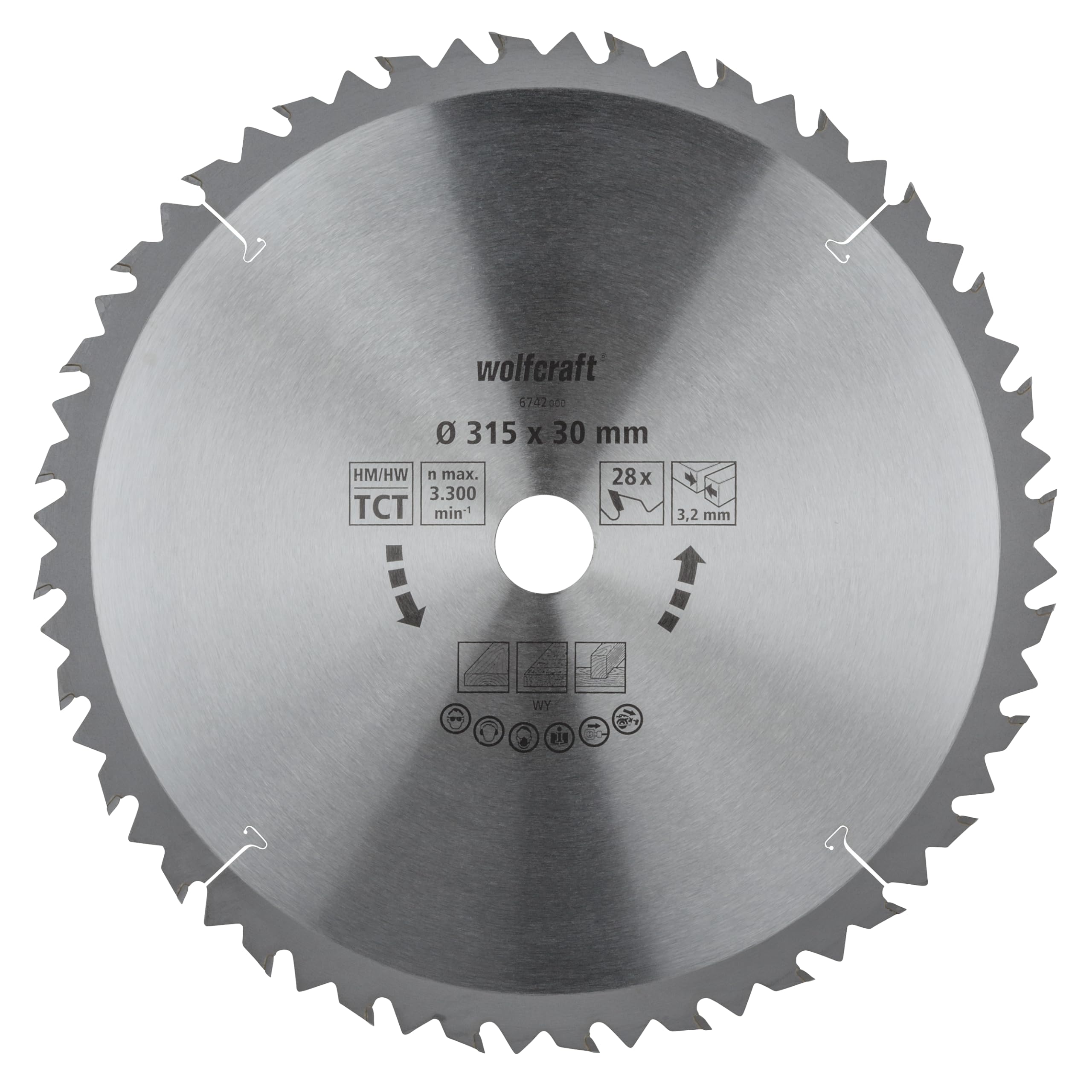wolfcraft TC Circular Table Saw Blade, Brown Series I 6742000 I Fast, Rough cuts