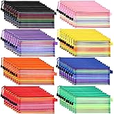 Glenmal 72 Pack Zipper Mesh Pouch Pencil Pouches Cases Multipurpose Storage Bag Travel Bags for Office Classroom Supplies Toiletries Cosmetic Puzzles Storage