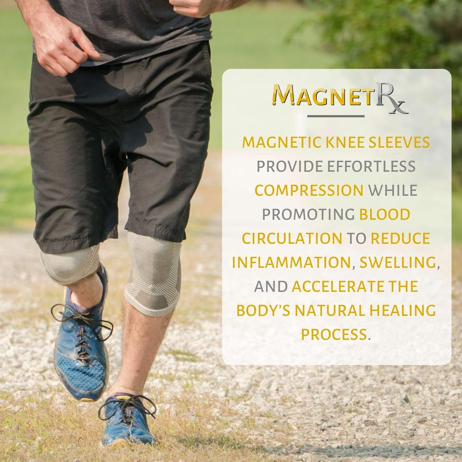 MagnetRX® Magnetic Therapy Knee Compression Sleeve - (2-Pack) Knee Support with Magnets for Knee Pain & Recovery - Magnet Therapy Knee Brace Support (Medium): Industrial & Scientific