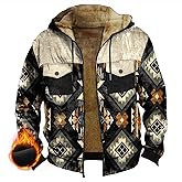 domirica Western Jackets For Cowboy Bull Graphic Tactical Long Sleeve Zipper Fleece Hooded Lightweight Mens Coat