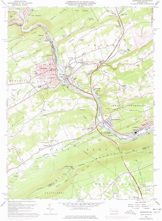 YellowMaps Lehighton PA topo map, 124000 Scale, 7.5 X 7.5