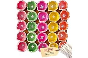 CRAFTSMAN SATVIK 36 Pc Handmade Traditional Terracotta Clay Diya Red with Swastik Traditional Handmade Terracotta Earthen Vilakku Oil Lamp Diyas Natural Mitti Welcome Deepawali Decoration Indian Gift Items