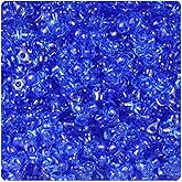 BeadTin Dark Sapphire Transparent 11mm TriBead Plastic Craft Beads (500pcs)