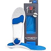 CURREX ActivePro Insoles for Walking, Working, Standing, Dance, Running & Other Sports Shoes, Arch Support Inserts to Help Reduce Fatigue & Ankle & Heel Pain for Men & Women (High Arch, XL)