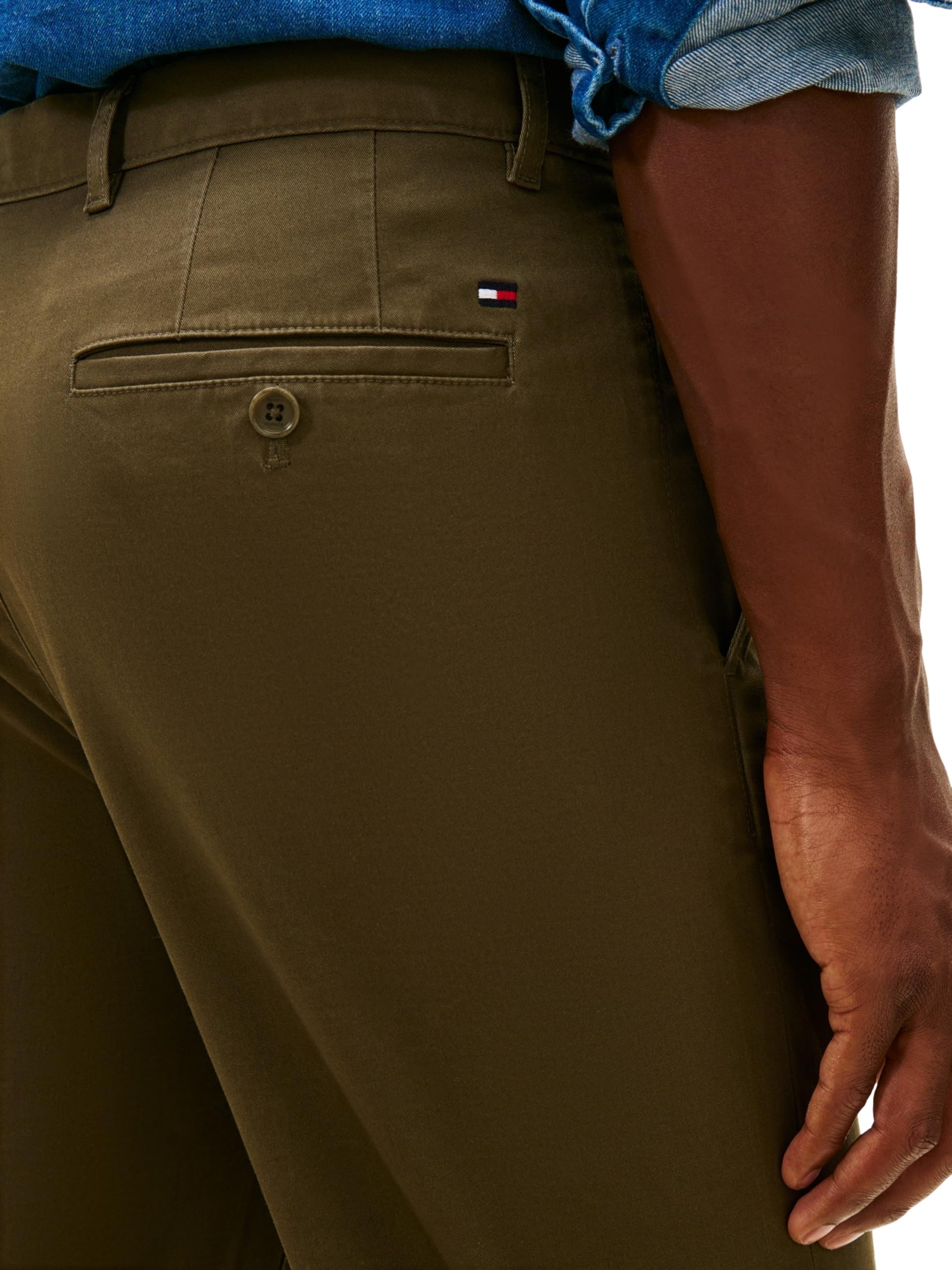 Tommy Hilfiger Herren Chino Hose Denton Essential Twill Straight Leg Fit, Grün (Army Green), 35W/36L 3