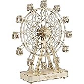 Rolife 3D Wooden Puzzle for Adults,Mechanical DIY Crafts Kits for Kids,Ferris Wheels Music Model Kits to Build,Brain Teaser Puzzles for Boys and Girls