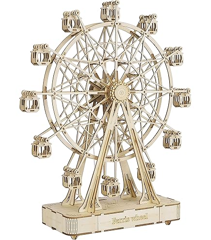 Rolife 3D Wooden Puzzle Ferris Wheel Hand Crank Music Box