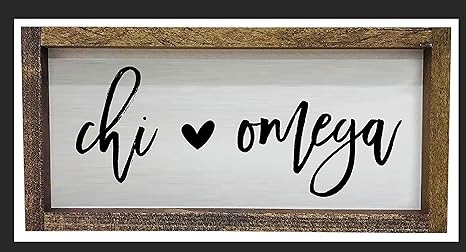 Amazon Com Chi Omega Sorority Script Large Wall Art Home Kitchen