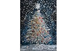 ZQEATRY Christmas Tree 5D Diamond Painting Kits For Adults-Winter Snowflake Diamond Art Kits For Beginner,DIY Full Round Drill Diamond Dots Paintings With Gem Art Crafts For Adults,Home Wall Decor12x16inch
