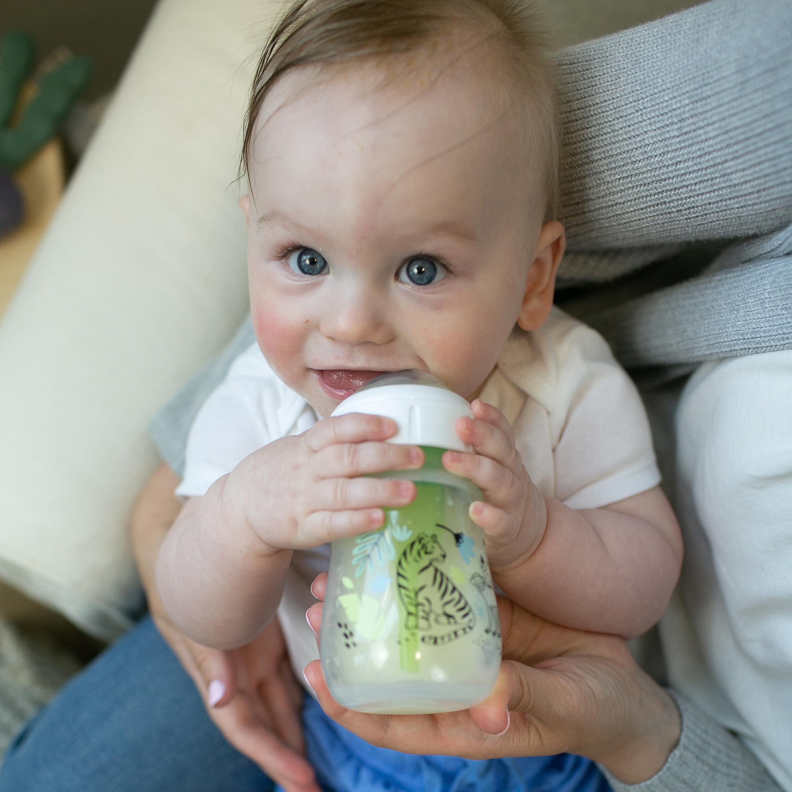 Dr. Brown’s Natural Flow® Anti-Colic Options+™ Wide-Neck Baby Bottle Designer Edition Bottles, Jungle Decos, 5 oz/150 mL, Level 1 Nipple, 2-Pack, 0m+