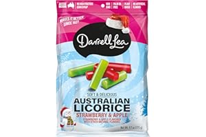 Darrell Lea Holiday Combo Soft Australian Licorice, Strawberry & Apple Flavored, Kosher, Non GMO, 9.7 Ounces (Pack of 1)