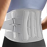 AUTOSAGE Adjustable Back Brace-Size M(Belly 29.5-37.4 in),360° Support with 4 Steel Stays and Removable Triangle Pad,Ideal for Office and Active Use for Men and Women.