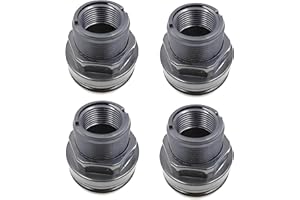 B BUBBLEFIN ¾", 3/4 inch Bulkhead ABS Threaded x Threaded NPT Standard 2-Pair (4-Pack) NBR Rubber 2 x Gasket, 4 Units per Unit, Conntecting 3/4 Inch Standard PVC Pipe,