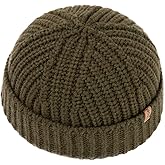 TOP-EX Oversized L XL XXL 50% Merino Wool Fisherman Short Beanies Fashion Winter Watch Cap for Men Women