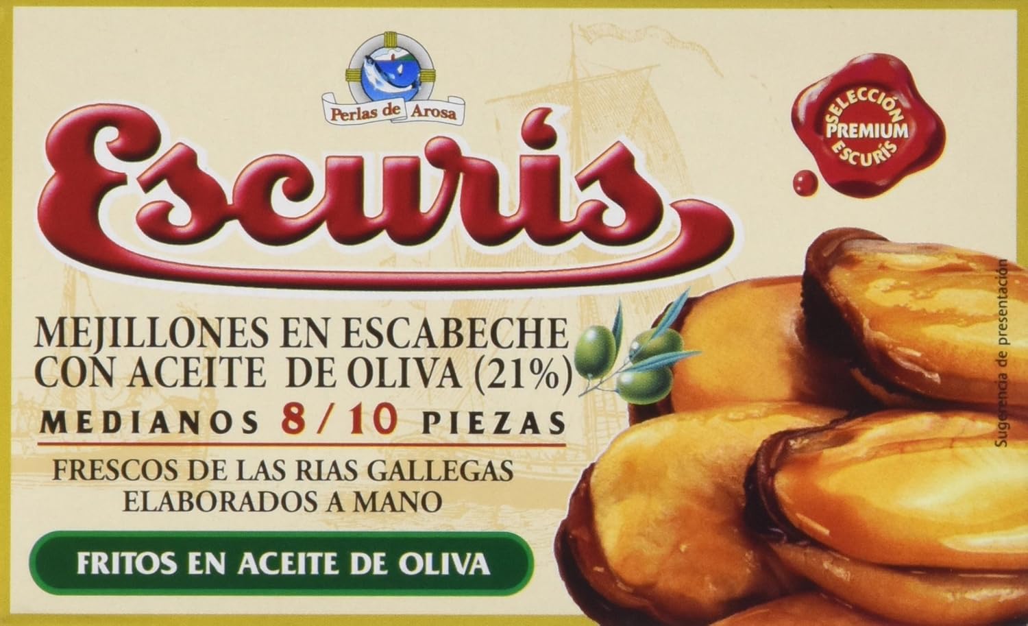 Escuris Mejillones Escabeche Fritos en Aceite de Oliva - 3 ...