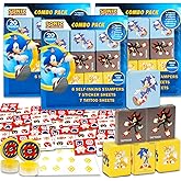 Sonic The Hedgehog Party Favors Bulk Set ~ Bundle with 60 Pieces Favor Boxes with Stickers, Tattoos and Stampers for Kids Birthday Party | Sonic Classroom Prize Boxes
