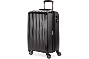 SwissGear 7272 Energie Expandable Hardside Luggage with Spinner Wheels and TSA Lock, Black, Carry-On 19-Inch
