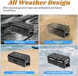 Uadme 7 Way Trailer Junction Box Waterproof ABS Color Coded Studs Automotive view 7