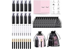 50PCS Lash Shampoo Bottles Brushes Set, Empty Lash Shampoo Bottle, Cleaning Brush, Eyelash Extension Tube Brush, Instructions
