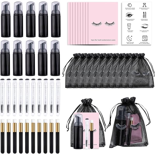 Amazon.com: Zhehao 80 Pcs Lash Shampoo Bottle Brushes Kit 20